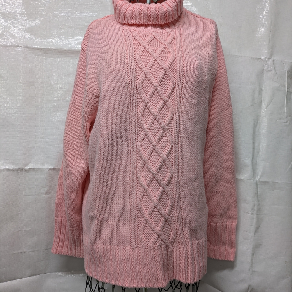 Cato Soft Pink Cable Knit Turtleneck Sweater